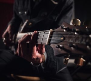 Blue guitar player